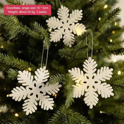 3Pcs Xmas Tree Pendants Snowflake Angel Deer Hanging Ornaments Christmas Decorations For Home Kids Toy New Year Party Decor