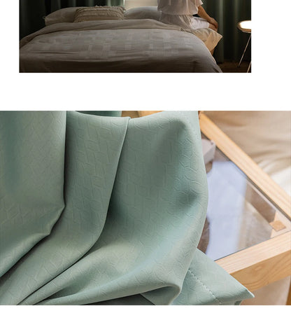 French Cream Style Bay Window Drape Bedroom Thick Full Blackout Curtain Hotel Soundproof Drapes Large Area Living Room Curtains