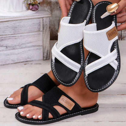New Women Slippers Flat Sole Casual Soft Big Toe Foot Sandal Shoes Comfortable Beach Lightweight Slippers Women Slides Women