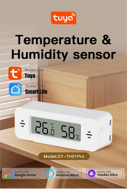 Tuya WiFi Zigbee Mini Temperature Humidity For Smart Home Thermometer Hygrometer APP Remote Work with Google Home Yandex Alexa