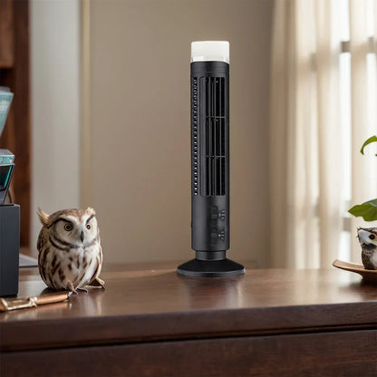 LED Tower Fan Mini Vertical Conditioner 2 Gear Speed No Leaf Air Conditioner Portable Electric Floor Fan for Home Office