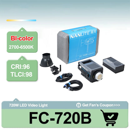 Nanlite FC-720B FC-720C Bowens Mount Video COB Fill Lighting Smart APP Control Bi-color / RGB 2 Version Available for Filmmaking