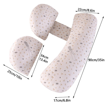 Pregnancy Pillow Maternity Pillow for Side Sleeping Soft Pregnancy Body Pillow Maternity Pillow w/ Detachable Adjustable Pillow