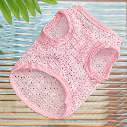 Cute Dog Cooling Vest Solid Breathable Mesh Thin Small Dog Summer Clothes  Bichon Medium Cat T Shirts Clothing Puppy Undershirt