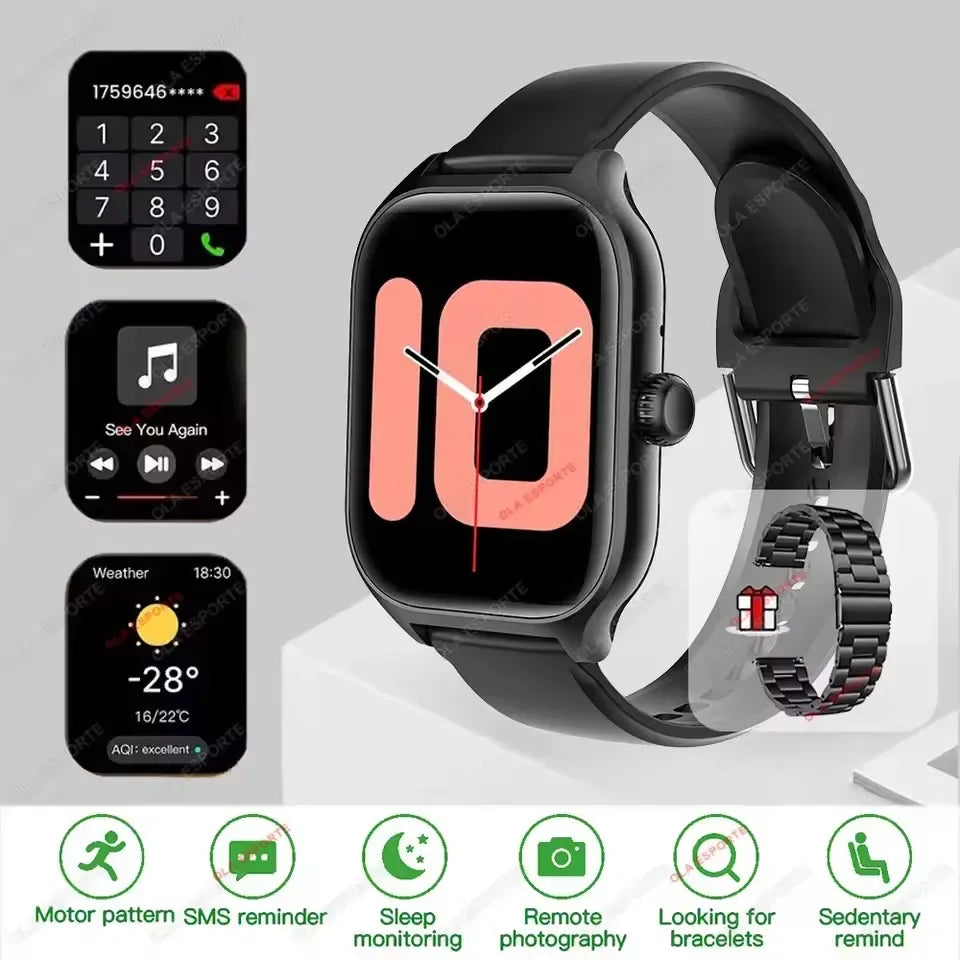 New Smart Watch Bluetooth Calls Men Women Smartwatch Heart Rate Monitor IP68 Waterproof Fitness Bracelet Custom Watch Face Pk H9