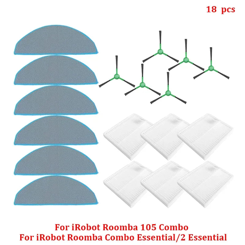 Accessories For iRobot Roomba Combo Essential / 2 Essential, Roomba Vac 2 Essential / 105 Robot Vacuum Cleaner Mop Cloths Part
