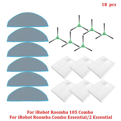 Accessories For iRobot Roomba Combo Essential / 2 Essential, Roomba Vac 2 Essential / 105 Robot Vacuum Cleaner Mop Cloths Part