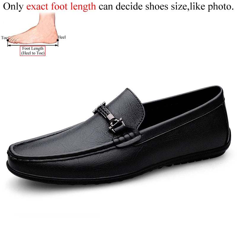 Men Loafers Slip on White Leather Shoes Casual Fashion Luxury Shoes Designer Italian Brand Loafer Moccasins Four Seasons