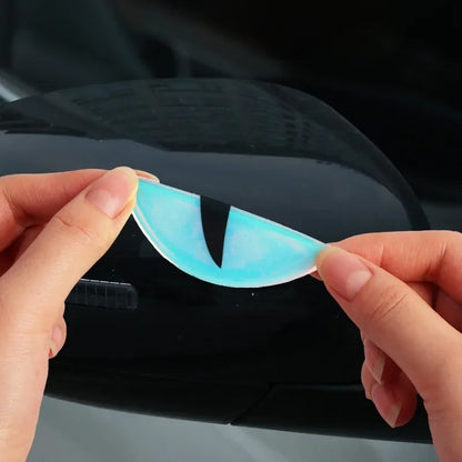Luminous Eyes Car Stickers Green Glowing Devil's Eye Car Motorcycle Headlight Styling Sticker 3D Drip Glue Cat Eye Decoration