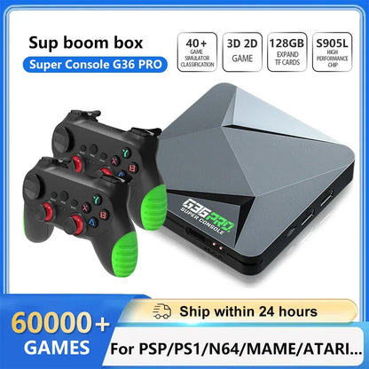Super Console G36 Pro ultra128G Retro Video Game Console with 60000+ Games for MAME/PS1/PSP/DC Retro Kid Gift Game Console 4K HD