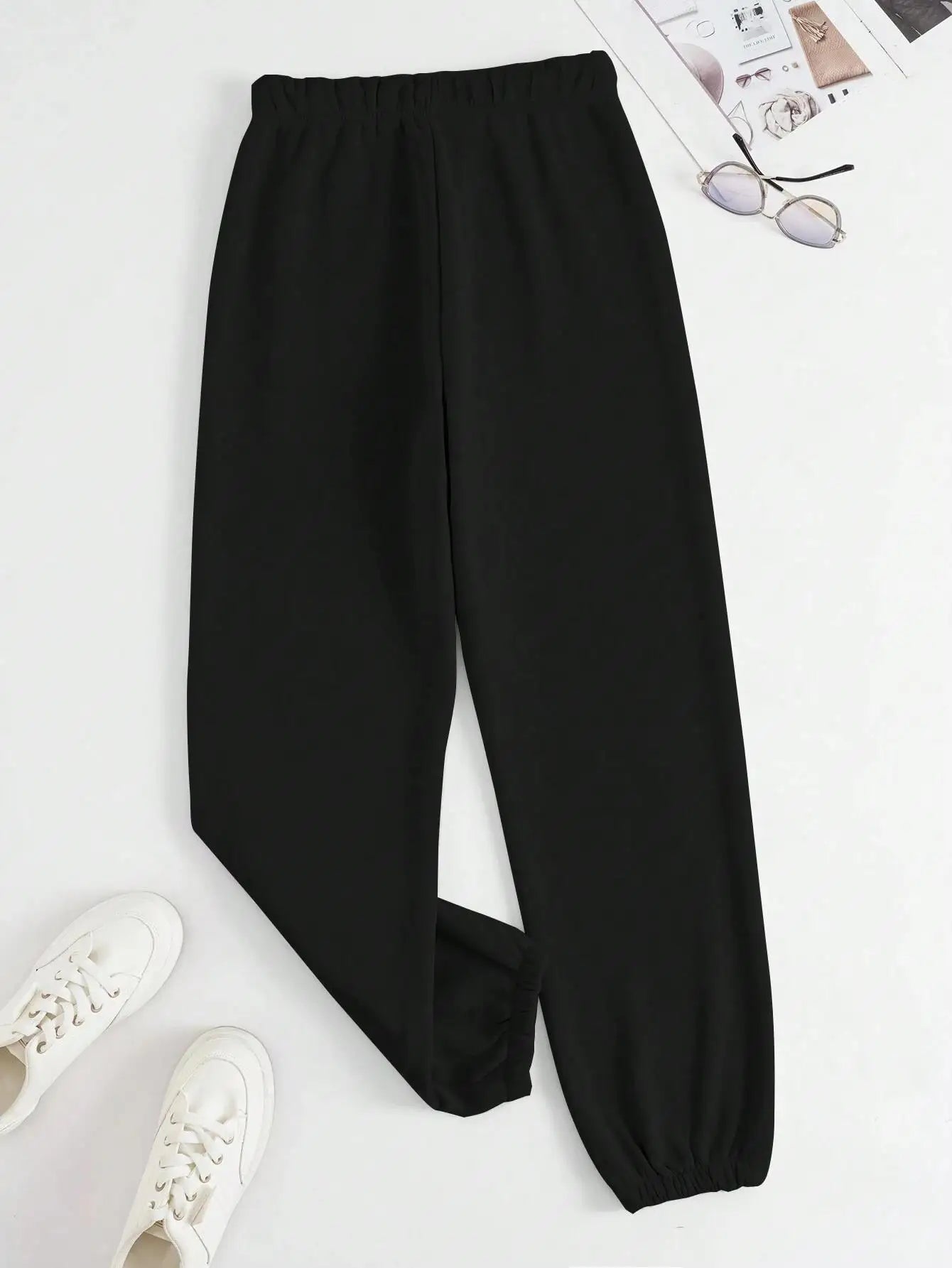 Different Forms Of The Moon Print Casual Versatile Women Pants Fashion Trendy Trousers With Drawstring Pockets Sweatpants Female
