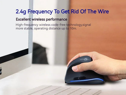 Zelotes F-35 Wireless Gaming Mouse Vertical Rechargeable 6 Key Mice 2.4G 3 Level DPI Adjustable Office/Gaming Computer Mouse