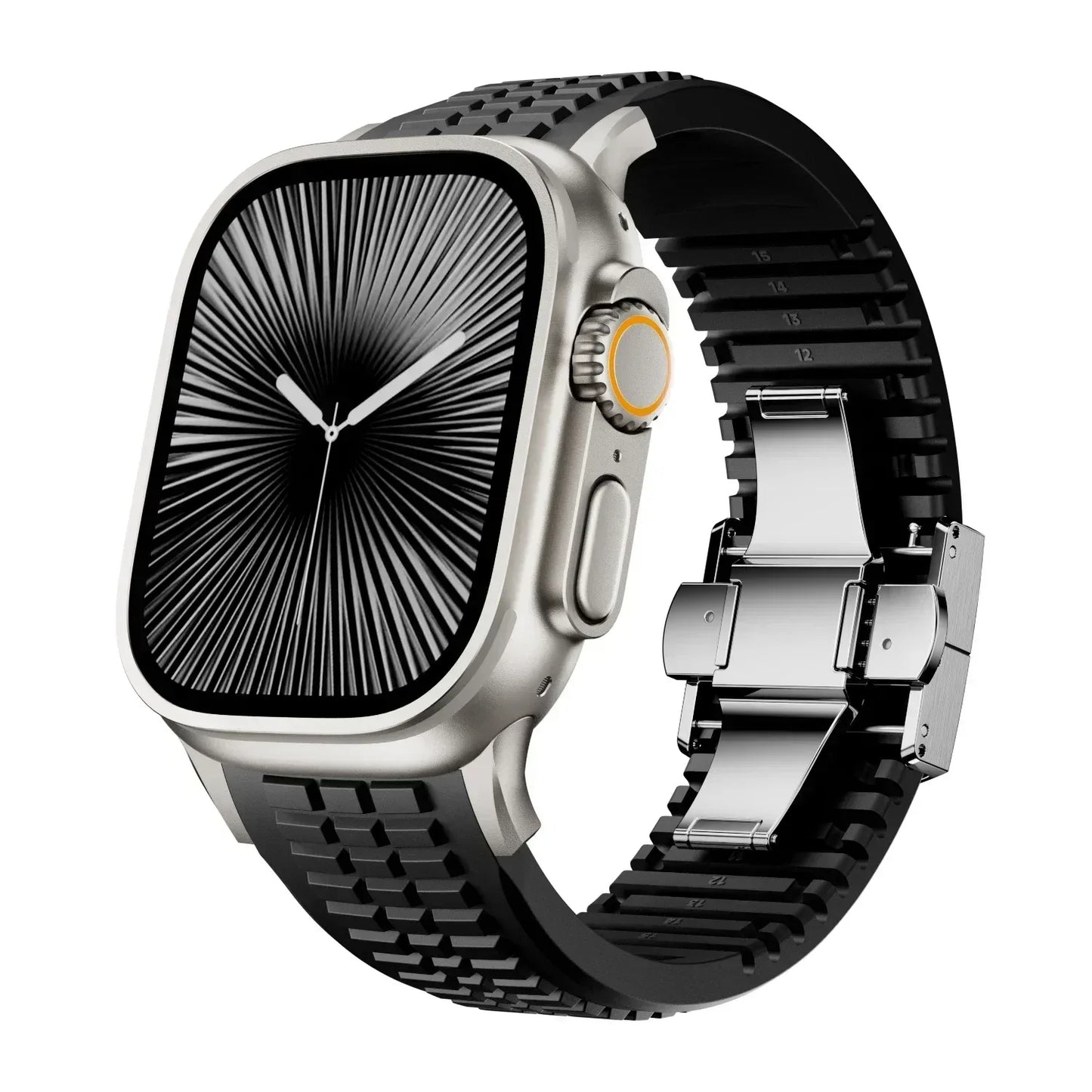 Silicone Band for Apple Watch Ultra 3/2 49mm Strap Men Sport Bracelet for Iwatch 11 10 9 8 7 6 5 Se 46mm 45mm 44mm  Watchband