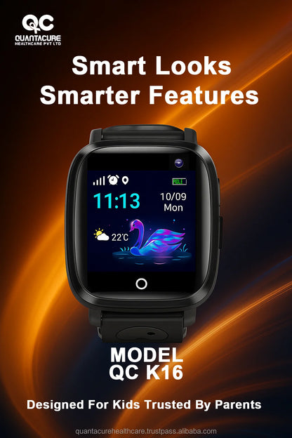 2025 QC K16 Kids Smartwatch GPS Navigation Tracker IP68 Waterproof TFT Touchscreen Camera 4G Wearable Silica Gel Sleep SOS Dial