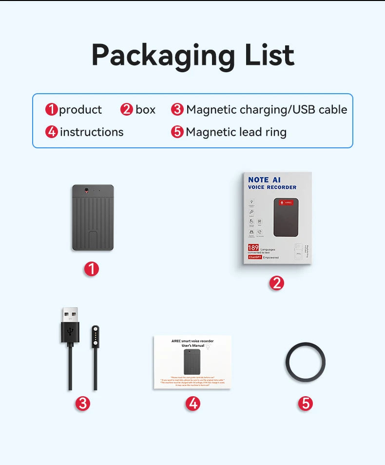 New8-128GB AI ChatGPT-4 Intelligent Voice Recorder Audio App Phone Call Record Transcribe Summarize 58LanguageTranslation Device