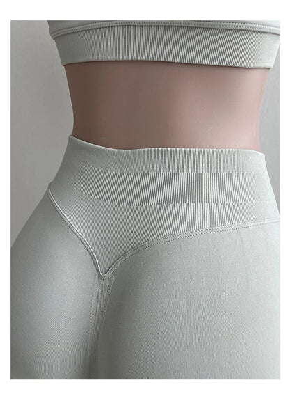 2 Pieces Yoga Gym Set Women Seamless Strappy Yoga Bra High Waist Workout Scrunch Shorts Sports Set Fitness Clothes Sportswear