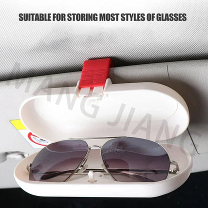 Car Glasses Card Ticket Holder Sunglasses Box Case Multifunctional Sun Visor Clip Creative Storage Fastener Interior Accessories