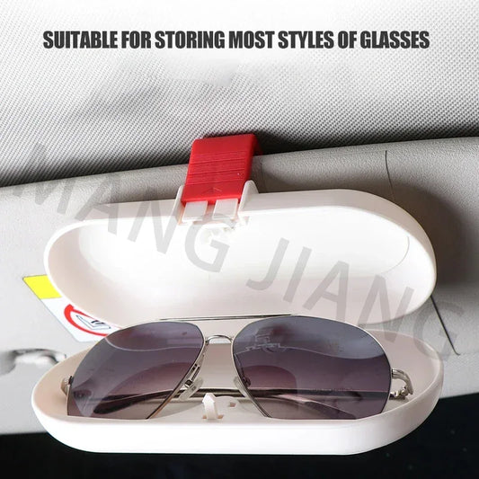 Car Glasses Card Ticket Holder Sunglasses Box Case Multifunctional Sun Visor Clip Creative Storage Fastener Interior Accessories