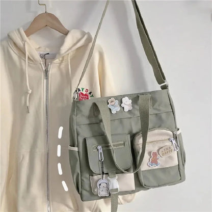 Waterproof Canvas Women Handbags Shoulder Bag Nylon Ladies Messenger Bag Oxford Crossbody Bags Tote Book Bags for Girls Satchels