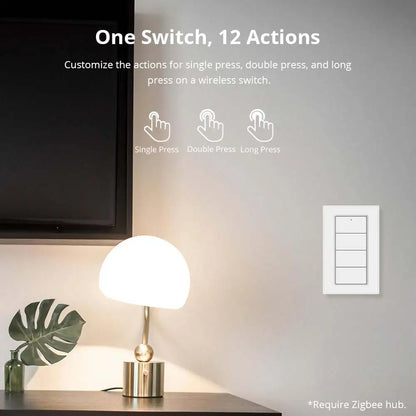 Zemismart Zigbee Wireless Switch,US Standard Scene Controller, Work with Tuya,Home Assistant, Homey, Hubitat,Smartthings
