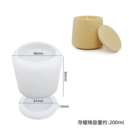 Gem Storage Box Silicone Mold DIY Concrete Round Bottle Making Mold, Used For Candle Cups, Jewelry Boxes, Vases, Fragrance Cups