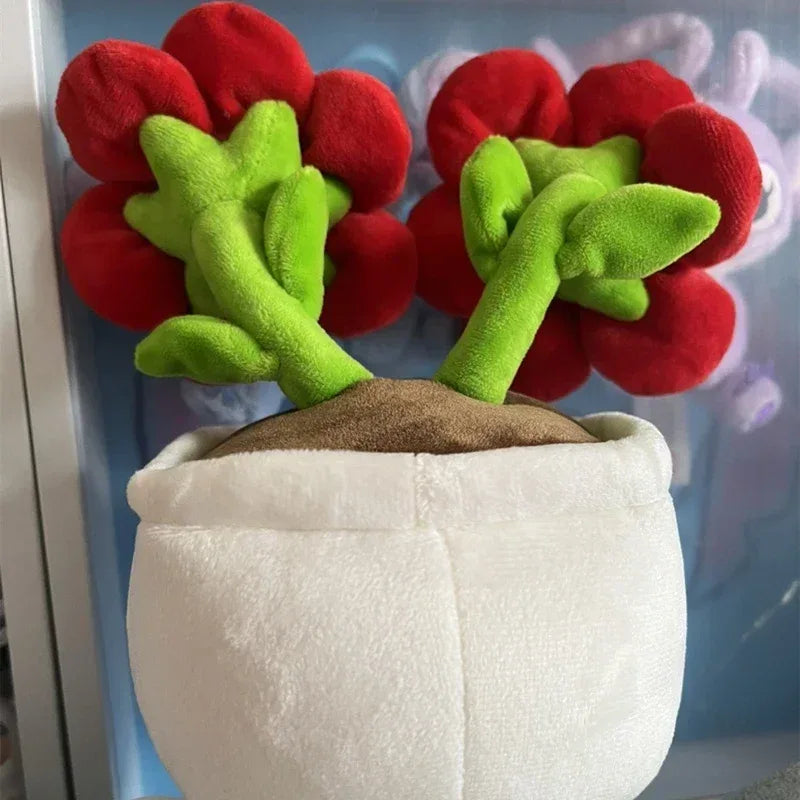 New Sanrio Kawaii HelloKitty Plushie Stuffed Potted Plant Orange Plush Doll KT Purple Flower Room Peluche Kid Christmas Gift