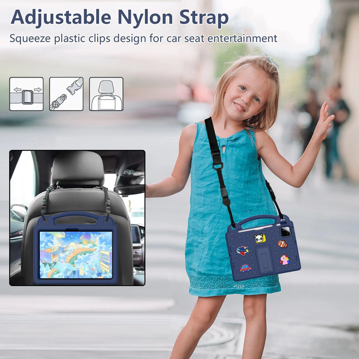 Cute Bear EVA Case For Official Xiaomi Pad 8 7 Pro 2025 11.2 Built-in Kickstand Kids Funda Cover Shockproof With Portable Holder