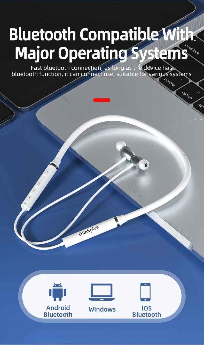 100% Origial Lenovo HE05X Bluetooth Earphones Earphone Waterproof Earplugs HIFI Sound Magnetic Neckband Headset Sports Headphone