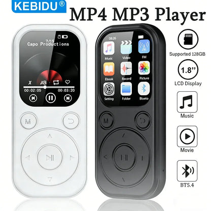 Bluetooth 5.4 MP3 MP4 Player Portable LCD Screen Music Player Stereo HiFi Speaker Support TF FM Radio Video E-Book Recording