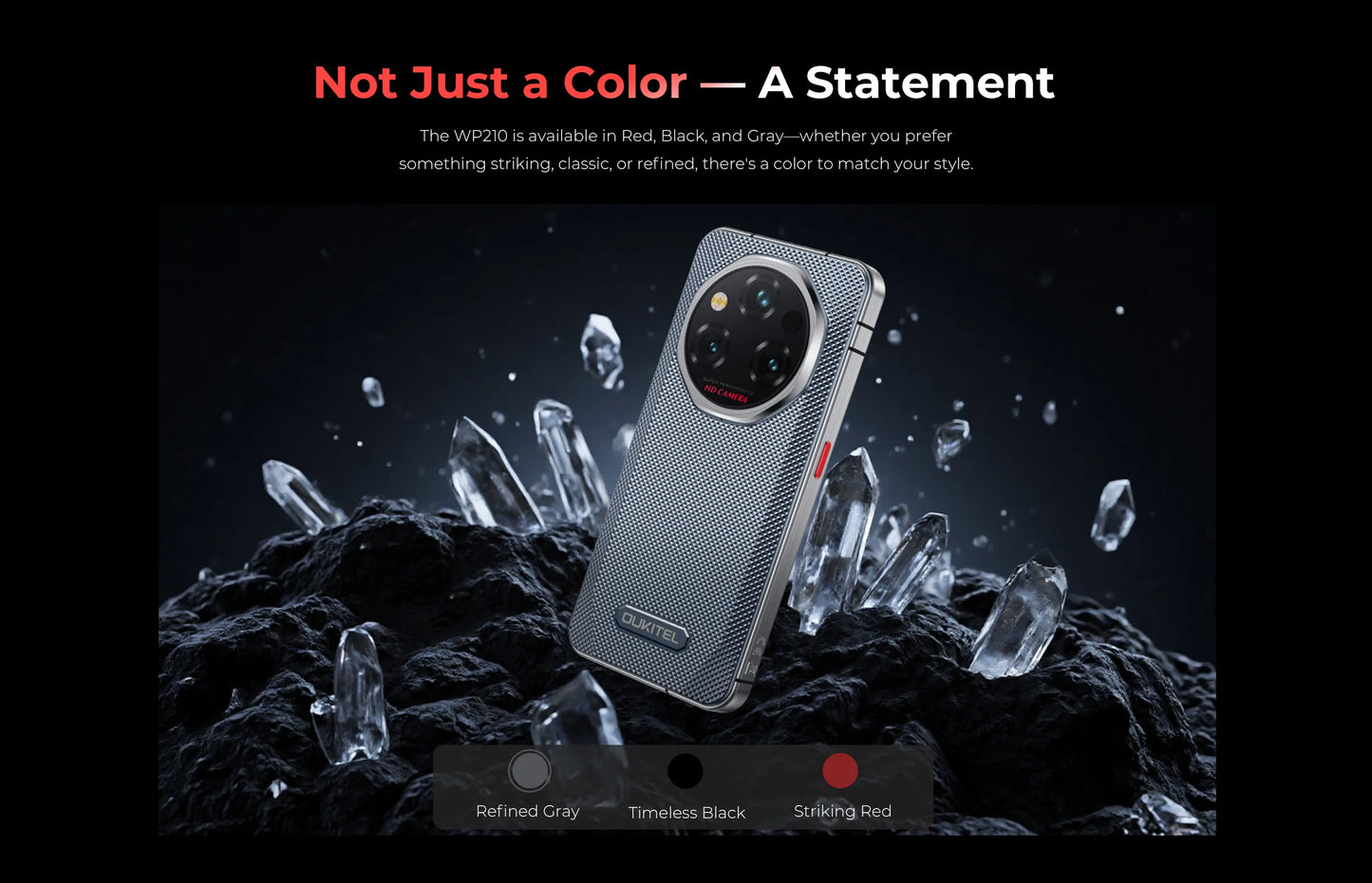 OUKITEL WP210 8800mAh 45W Rugged Phone - MTK 8200, 36GB+512GB, 6.7" FHD+, NFC, 108MP Camera Android15 5G Smartphone