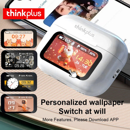 Original Thinkplus Wireless Bluetooth Earphones ANC Noise Reduction Earbuds HD Mic Call Gamer Headsets LED Touch Screen Control
