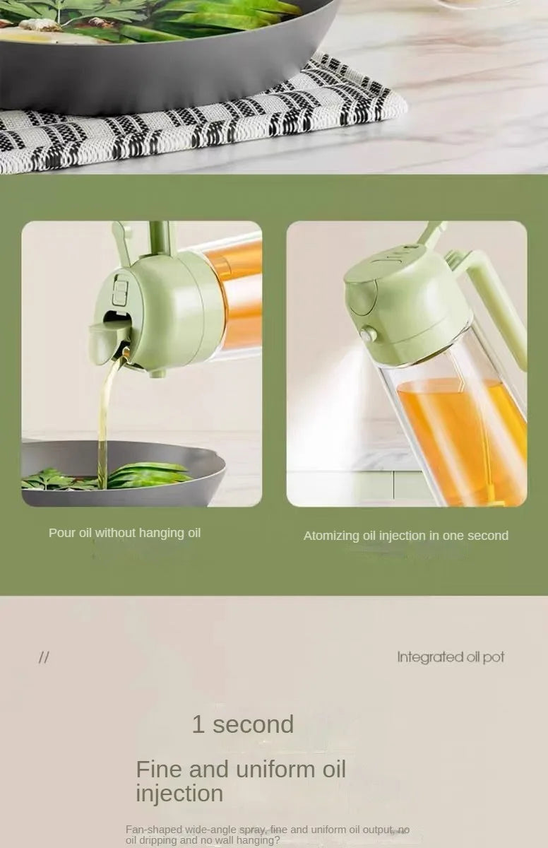 Oil Sprayer Kitchen Spray Oil Polisher 2in1 500ml Plastic Oil Sprayer Bottle Spray Dispenser Cruet BBQ Kitchen Baking Roasting