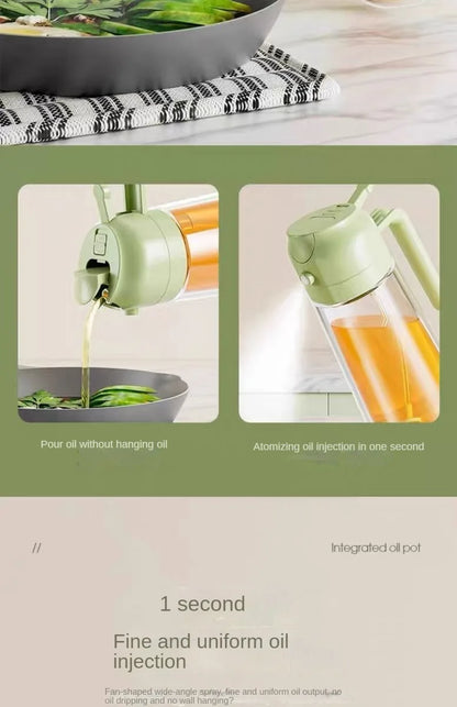 Oil Sprayer Kitchen Spray Oil Polisher 2in1 500ml Plastic Oil Sprayer Bottle Spray Dispenser Cruet BBQ Kitchen Baking Roasting