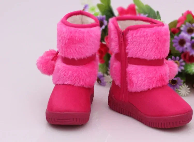 Girls Snow Boots 2019 Winter Comfortable Thick Warm Kids Boots Lobbing Ball Thick Children Autumn Cute Boys Boots Princess Shoes