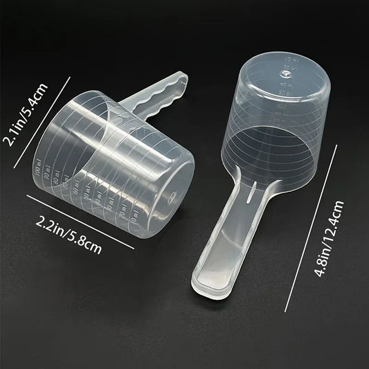 1pc Transparent Pet Measuring Spoon With Scale Plastic Dog Cat Feeding Shovel Pet Tableware Supplies 50g 100ml by PDG ibma