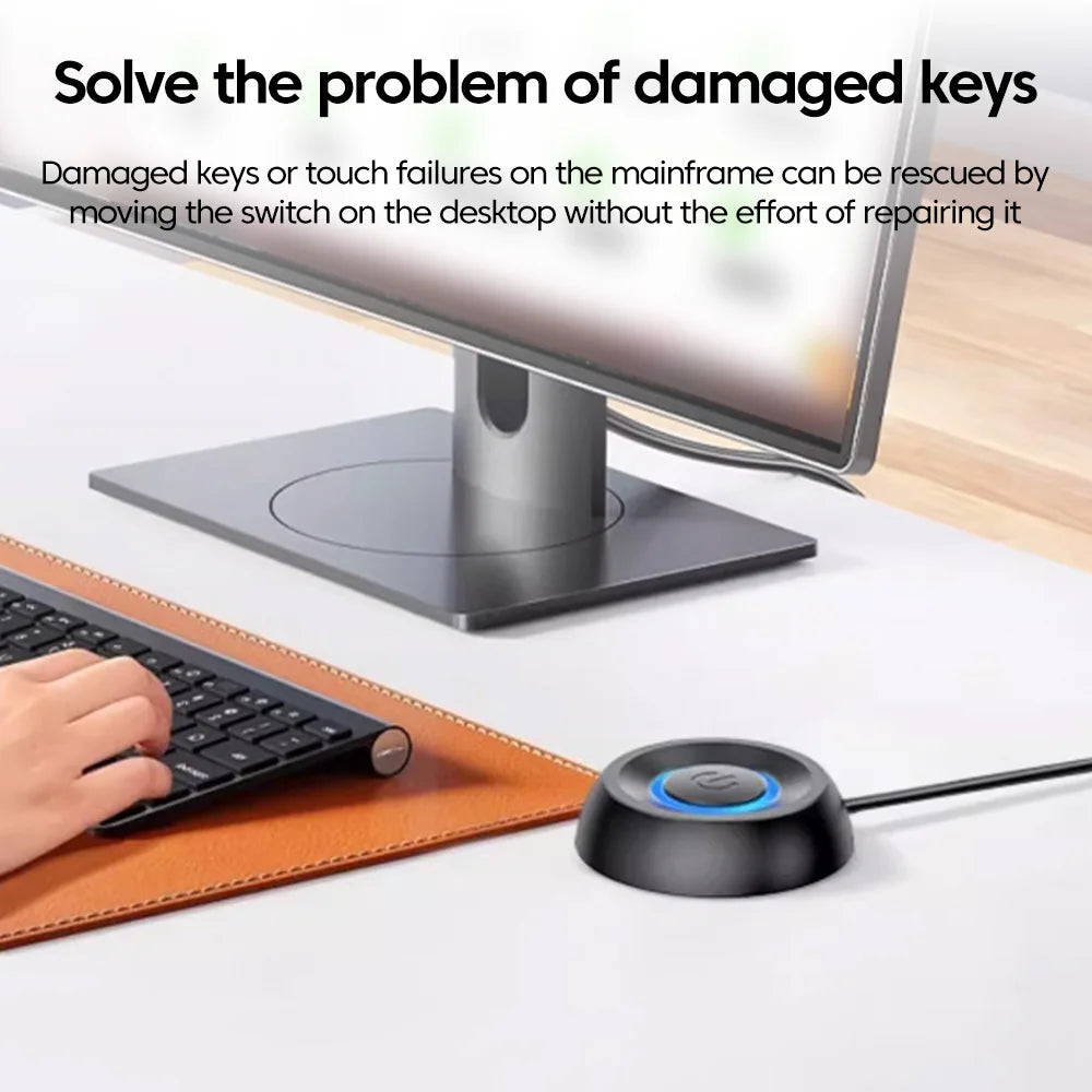2M Desktop Computer Power Switch PC Motherboard External Desktop Start Power On/Off Button Extension Cable for Home Office
