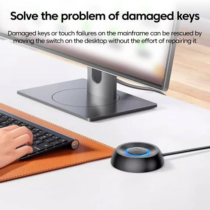 2M Desktop Computer Power Switch PC Motherboard External Desktop Start Power On/Off Button Extension Cable for Home Office