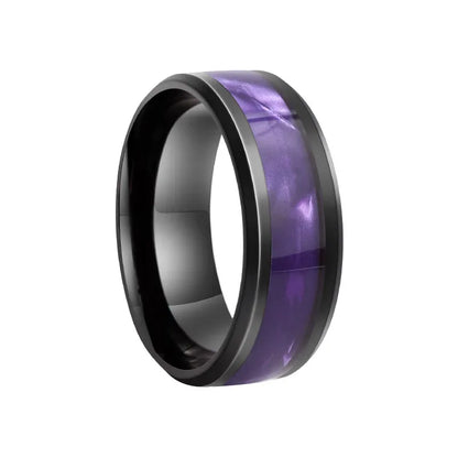 Elegant Purple Titanium Steel Couple Rings Fashion Jewelry for Women Men Valentine's Day Gift Sizes 6-13