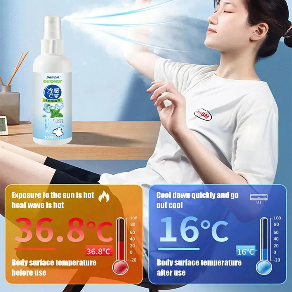 Cool Spray For Summer Household Instant Cooling Spray Natural Plant Extracts Cooling Artifact For Camping Outings Traveling