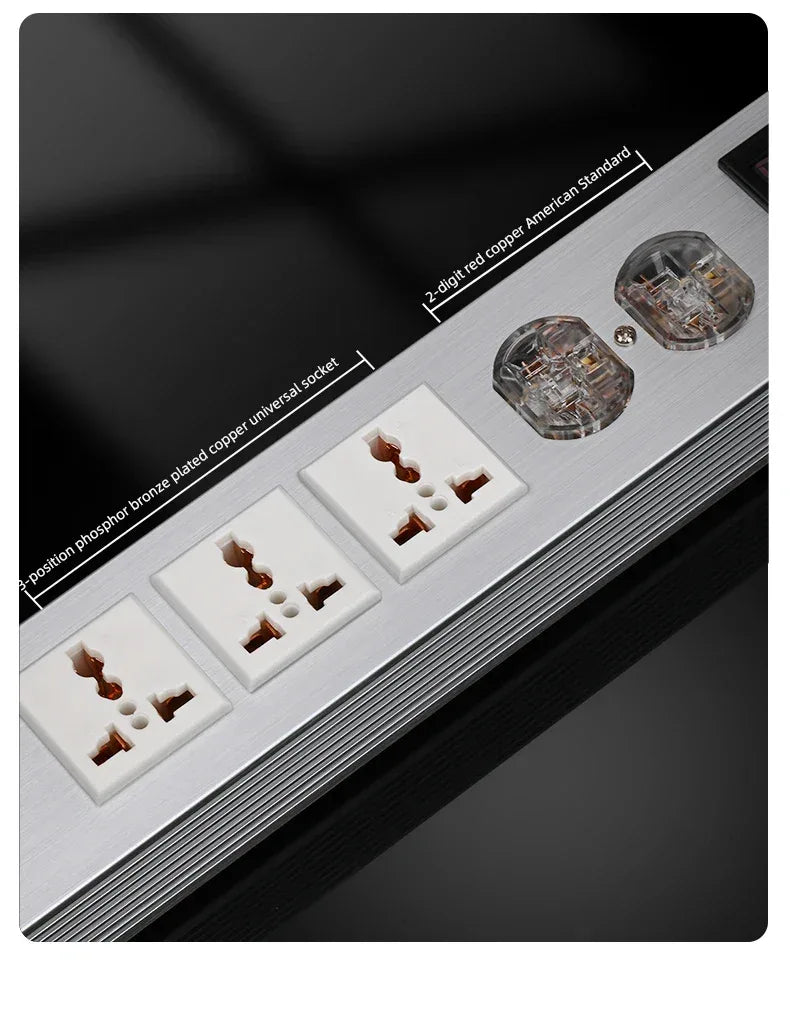 ATAUDIO Hifi Power Filter Power Power Conditioner Purifier Surge Protection with US Plug and Universal Socket