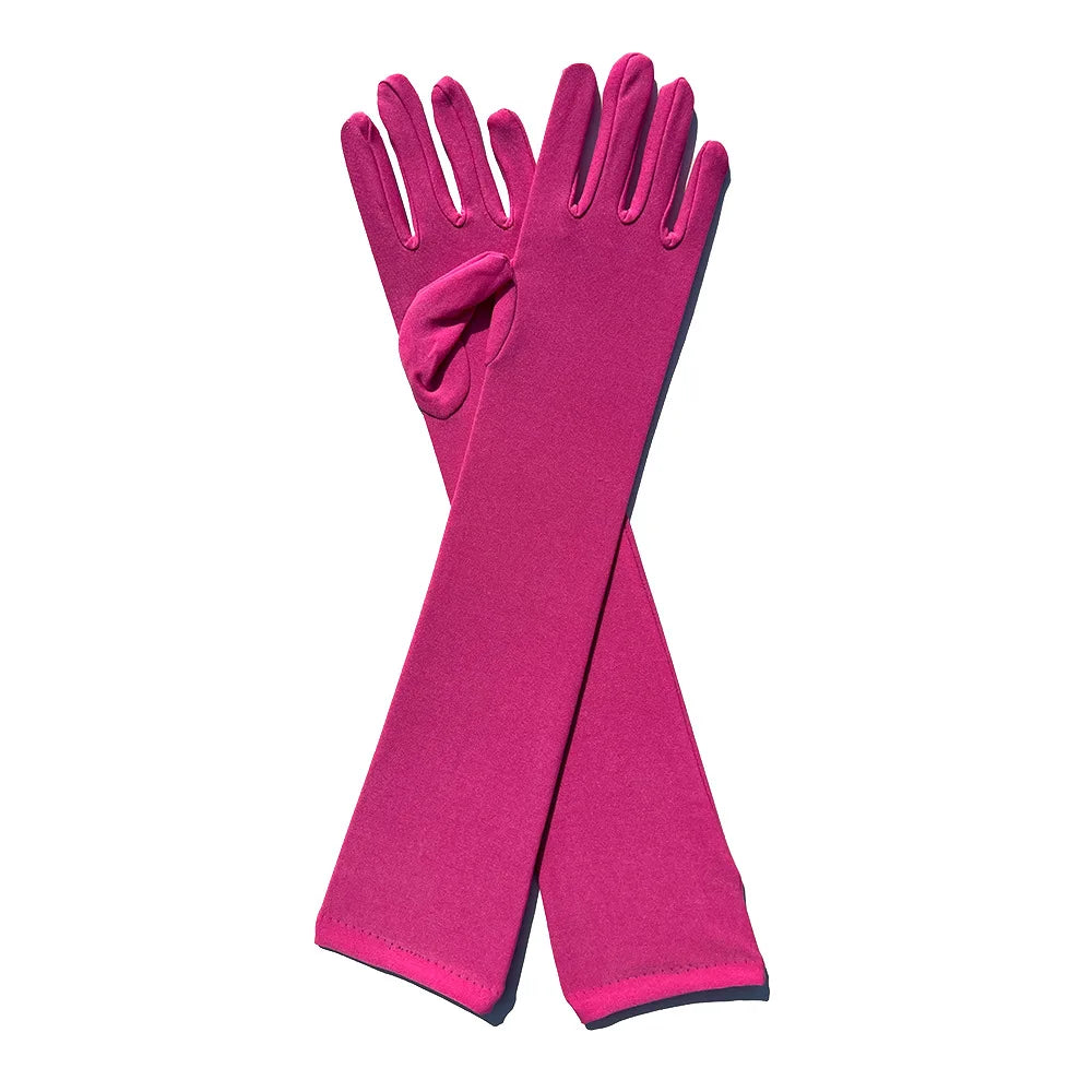 Ladies Mittens Milk Silk Stretch Ladies Gloves Festival Party Group Show Bar Dance Dress Up Gloves 45Cm Long Gloves C013