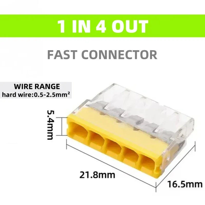 10/50/100 Pcs CMK 20 Mini Quick Wire Connectors 2/3/4/5/6/8 Ports Terminal Block Hard Stainless Easy Electric Quick Push-In