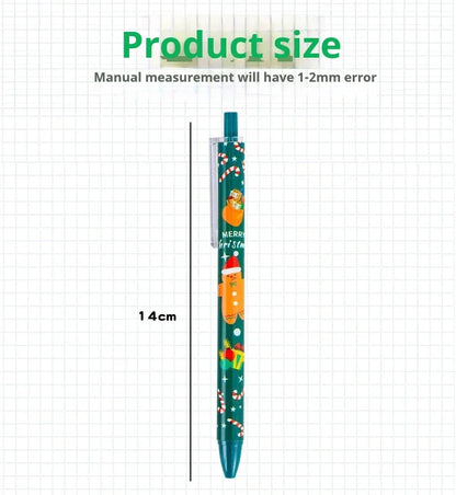 50Pcs/Lot Cute Christmas Press Gel Pens Cartoon Santa Claus Kawaii Christmas Gift Black Ink Pen Student School Office Supplies