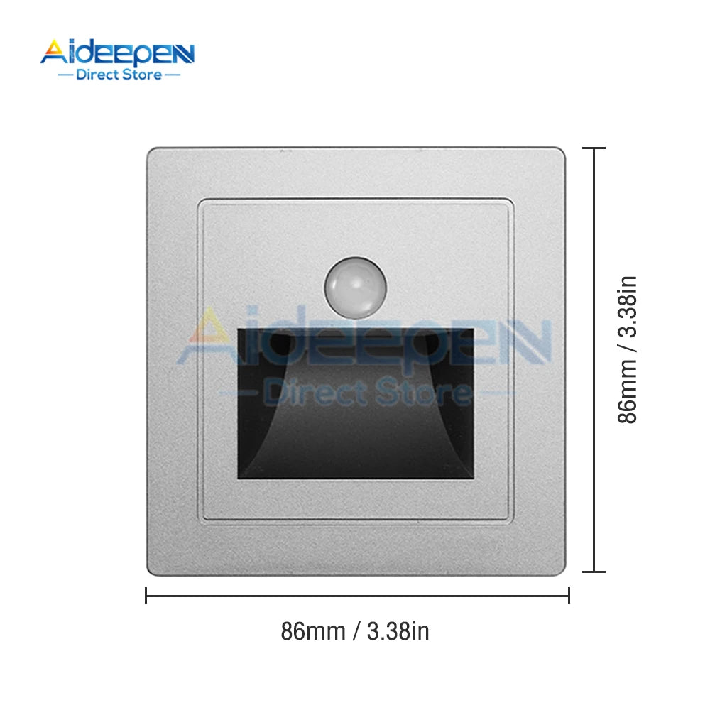 PIR Motion Detector Sensor Led Stair Light Infrared Human Body Induction Lamp Recessed Steps Ladder Staircase Bedroom Decoration