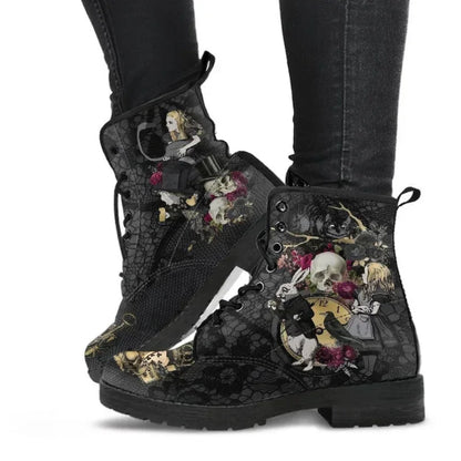 2022 Skull Flower Print High-Top Sneakers Women Boot Autumn Winter Fashion Woman Ankle Boots Adult Botas Mujer Plus Size 43