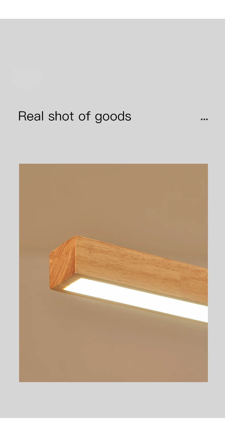 Modern Hanging Chandelier For Dining Room Kitchen Shop Long Table Wooden Chandelier Pendent Lamp Minimalist Design Led Lighting