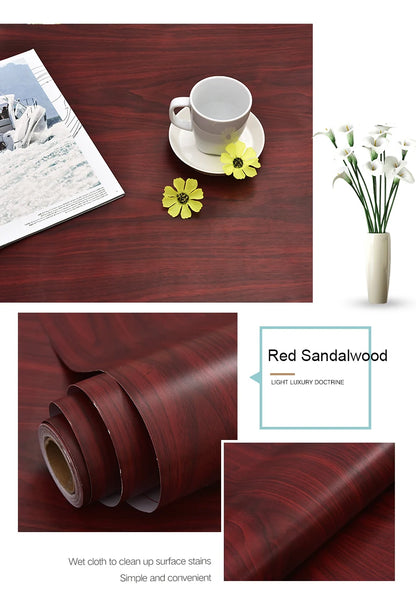PVC Waterproof Self Adhesive Wallpaper Wall in Rolls Furniture Cabinets Vinyl Decorative Film Wood Grain Stickers For Home Decor