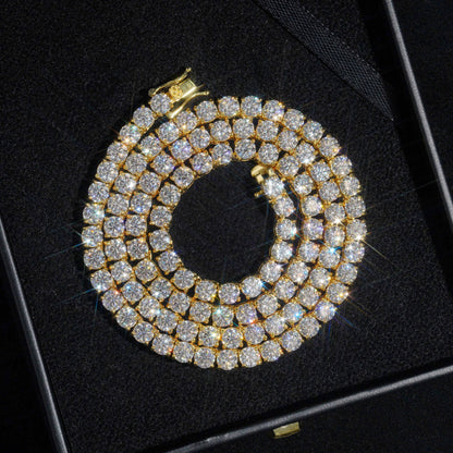 Luxury  Jewelry VVS Moissanite  Sterling Silver 925 Fashion Moissanite Tennis Chain Bracelet and Necklace For Women