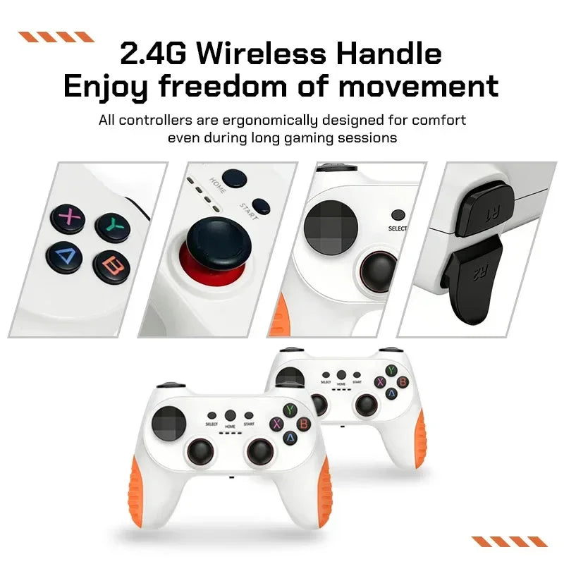 2026 New X10 PRO GameStick 128G 4K Video Game Console 3D Games Built-In 50K Games 40+ Emulators Retro Games Dual 2.4G Controller