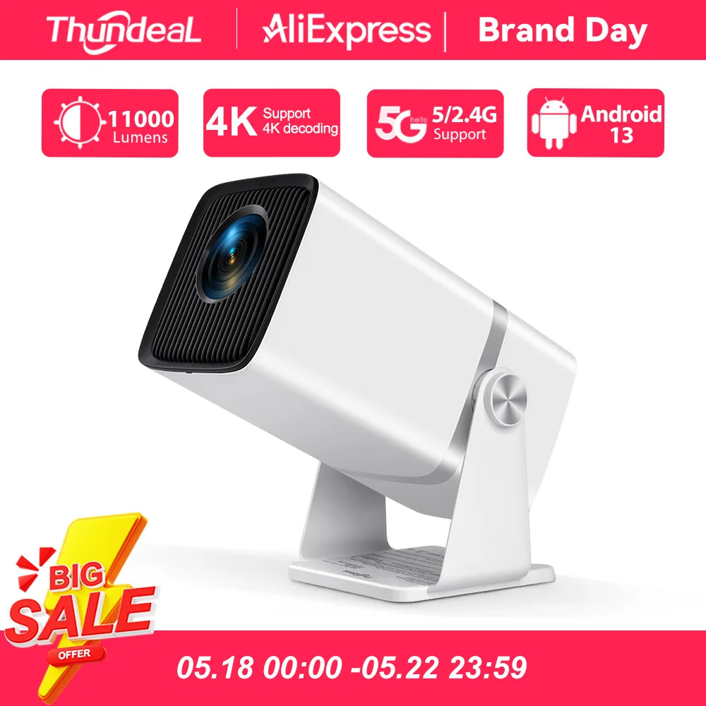 ThundeaL 4K Full HD Projector FHD TD80W Android WiFi 3D Home Theater TD80 Portable Beam Mini Projector Meeting 3D Video PK HY320